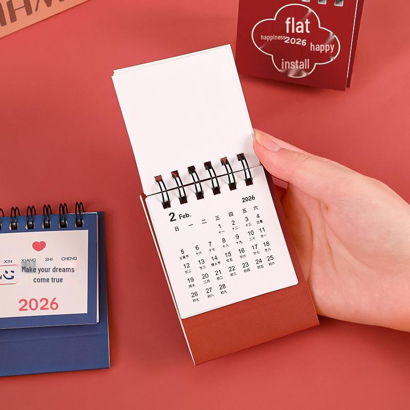 2026 Inspirational Words Mini Desk Planner Calendar - Creative Portable Desktop Ornament