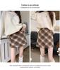 Plaid Woolen High-Waist A-Line Hip-Hugging Skirt - New Women's Collection for Early Autumn/Winter 2026