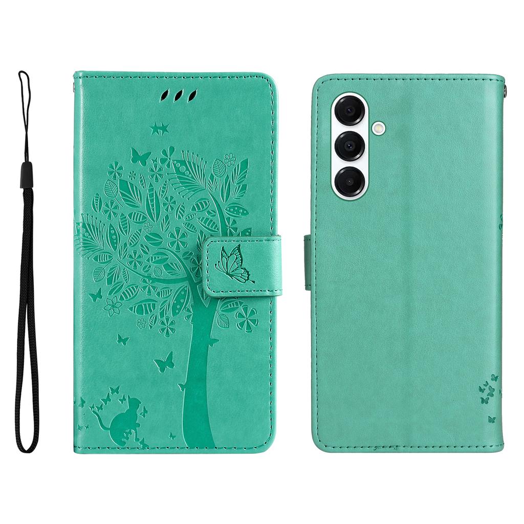 Für Samsung Galaxy A16 4G/Galaxy A16 5G/Galaxy A17 5G/Galaxy A26 5G Handyhülle mit Ständer Katzenbaum-Muster Leder-Portemonnaie Handy-Cover