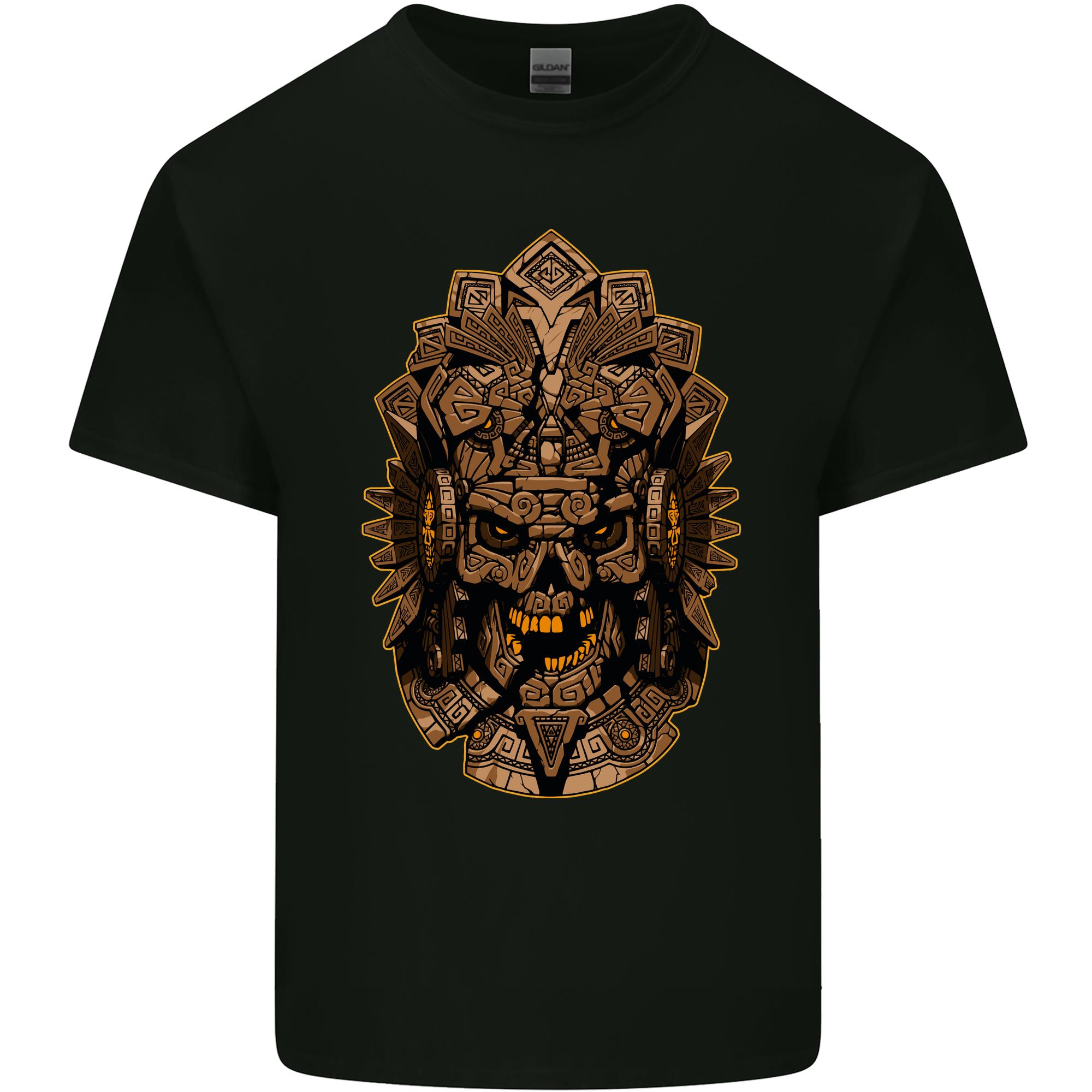 Aztec Skull Unisexs Light Cotton TShirt S