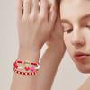 3pcs Bohemian Styles Elegant Bracelets with Pig Nose Beads and Soft Clay Fruit Charm Accessory for Everyday Wear