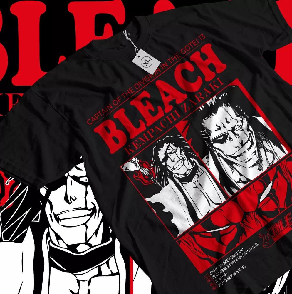 Zaraki Kenpachi Tshirt Byakuya Anime Comic Bleach Japanes Gift Shirt Black S