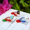 Yousheng Hand Blown Glass Bird Figurine Mini Decorative Animal Statue Miniature Collectible Bird Ornament for Home Office Table Decor