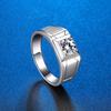 BagueRingen Men's 925 Sterling Silver Ring Imitation 1 Carat D-COLOR Moissanite Diamond Jewelry Luxury Rings Size7-12