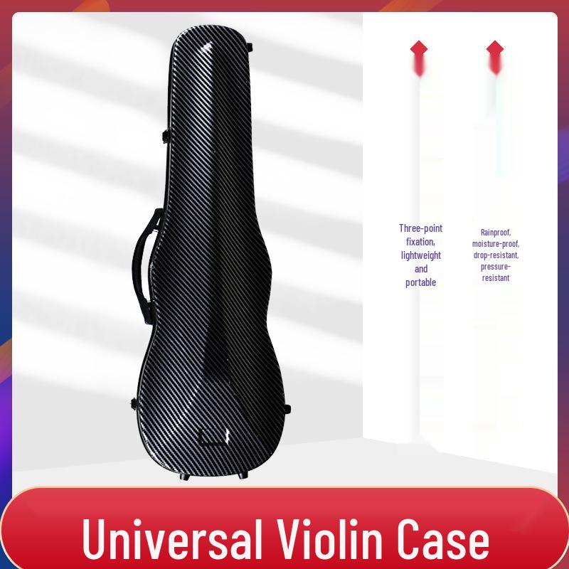 Kyliesman Carbon Fiber Violin Case: 1/4 & 1/2 Sizes, Double Shoulder, Lightweight Instrument Case