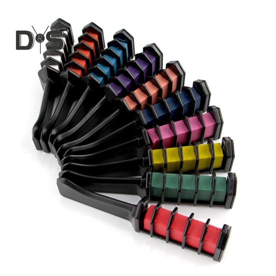 10 Colors Hair Dye Comb Washable Temporary Hair Chalk Kids Adults Disposable Hair Color Powder Applicator Brush Christmas Halloween Cosplay Makeup