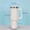 Fashionable 40-ounce stainless steel cup with handle, vacuum insulated travel cup, leak-proof double-wall hot cup, sports water bottle