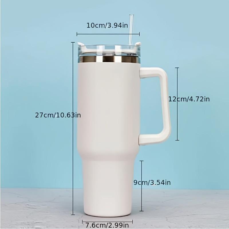 Fashionable 40-ounce stainless steel cup with handle, vacuum insulated travel cup, leak-proof double-wall hot cup, sports water bottle