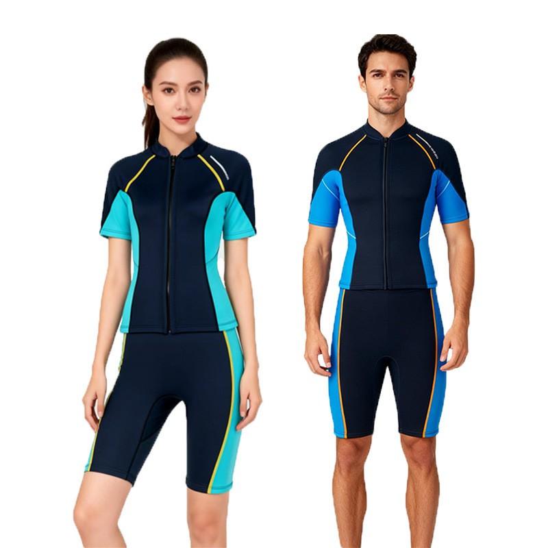 Muta Neoprene 1,5mm Set Uomo Donna Manica Corta Pantaloncino Calda Protezione Termica Snorkeling Apnea