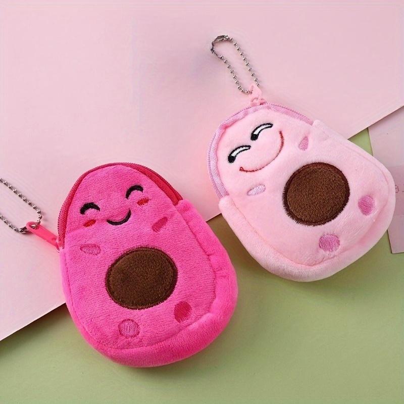 Funny Cartoon Avocado Shaped Purse, Plush Coin Purse, Portable Storage Pouch