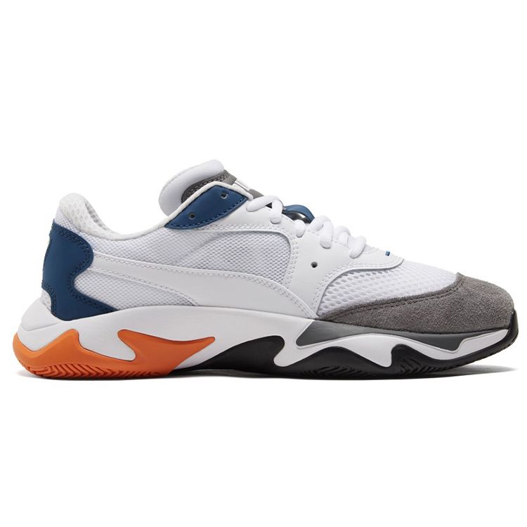 Puma Unisex White Grey Blue Storm Origin Low Top Casual Shoes 369770-10