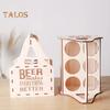 Wooden Beer Caddy Picnic Beer Carrier Box Beer Bottle Holder Vintage Style Tote for 4 or 6 Bottles BYOB Parties BBQs