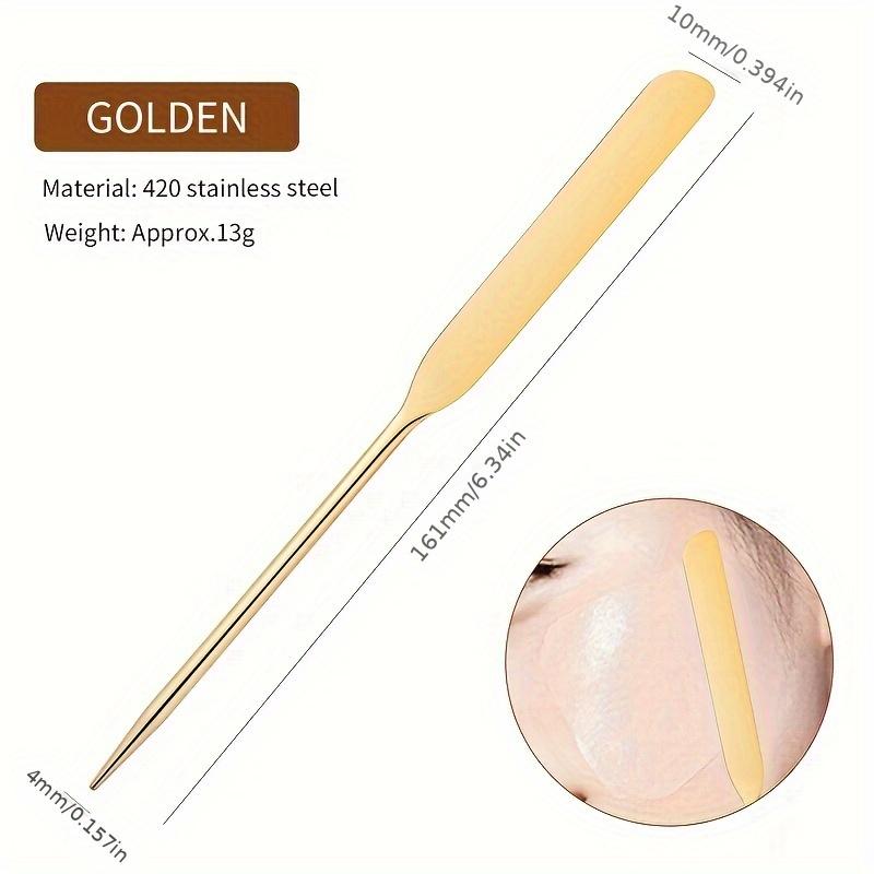 Stainless Steel Mixing Spatula for Nail Color and Makeup Foundation Blending, Original and Holed Options, 3 Pcs Variant