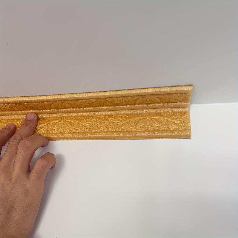 

Легко устанавливаемый самоклеящийся 3D бордюр для обоев с цветочной резьбой - Прочный XPE пенопласт, декоративная полоса Peel & Stick для потолков, стен, дверных проемов (90.51inch*3.15inch)