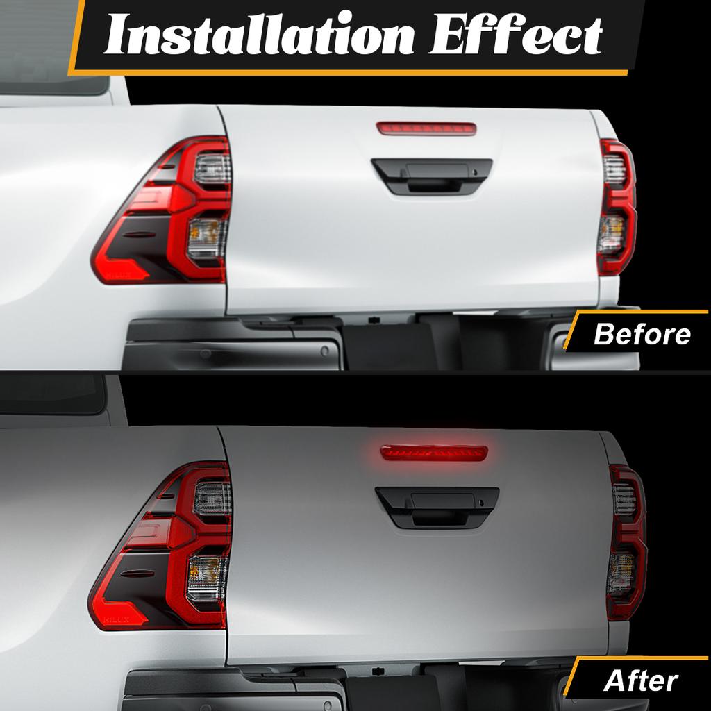 LED High Mounted Brake Light For Toyota Hilux Revo 3rd Third Middle Dynamic Flowing Tail Stop Lamp