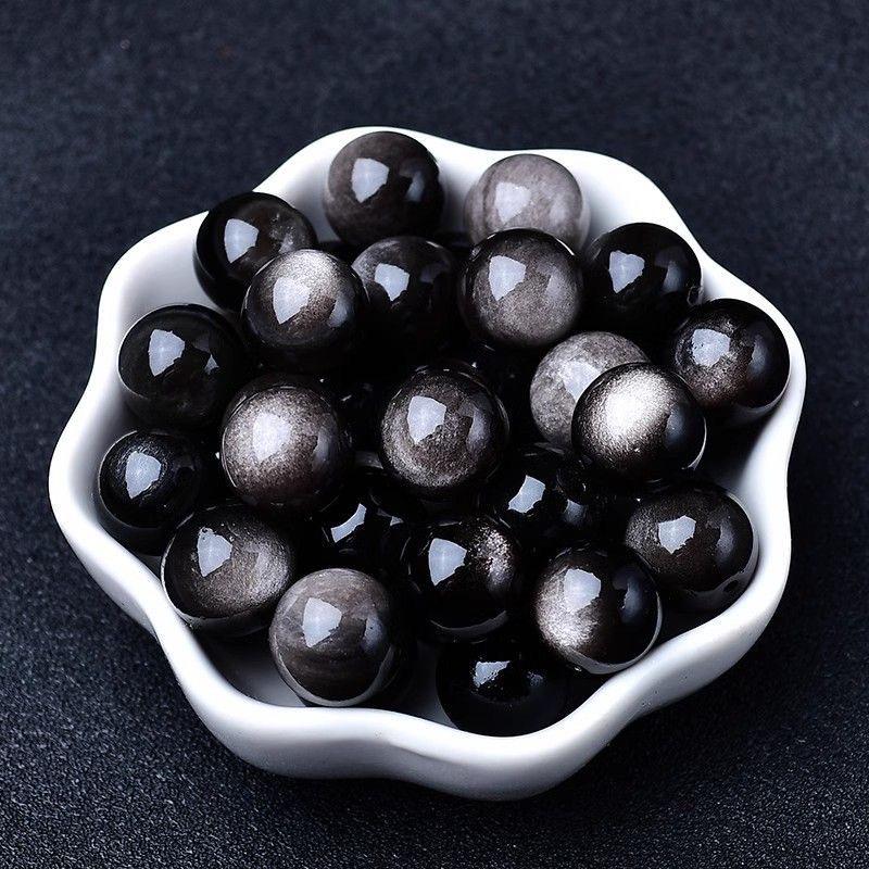 Obsidian Beads Pixiu Bracelet with Gold & Silver Sheen – DIY Jewelry Accessory