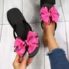 Fashion Womens Shoes Stylish Butterfly-Knot Flip Flops Women Patchwork Med Heels Slippers Woman Vacation Beach Soft Bottom Sandals Mujer