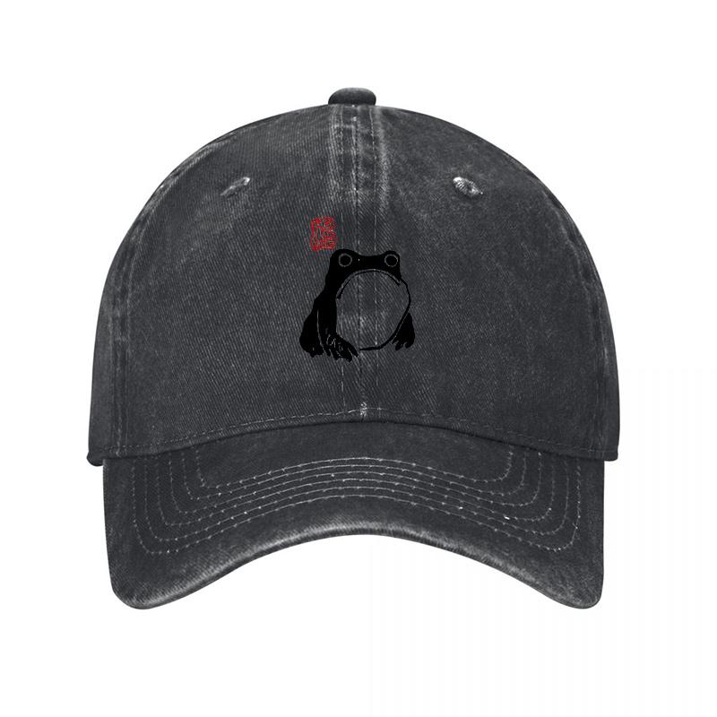 Black Bear Logo Washed Canvas Baseball Cap with Minimalist Design and Soft Comfort Fit for Everyday Wear