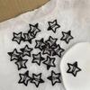 10pcs Girls Black and Grey Star Bobby Pin Hairpin Cool Charm Metal BB Hair Clips For Woman Pentagram Harajuku Headwear Accessories