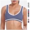 Womens Seamless Color-Block Sports Bra Top With Back Cutout Quick-Dry Fit Yoga Running Gym Workout