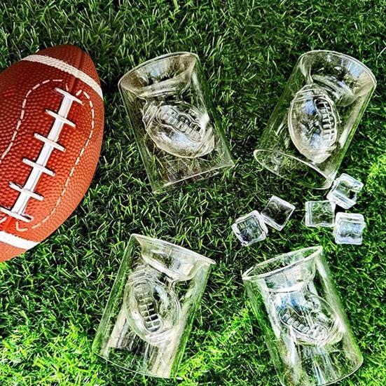 Golf Rugby Sklenice na víno Dvoustěnná izolovaná sklenice na whiskey pro destiláty Ledovou kávu Bezolovnatá Novinka Sportovní dárek pro milovníky golfu