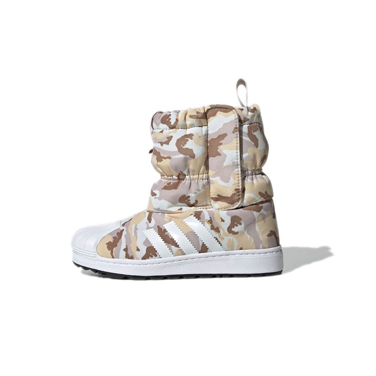 Adidas Originals Superstar Comfortable Durable Snow Boots Kids Boots White Brown EE7261
