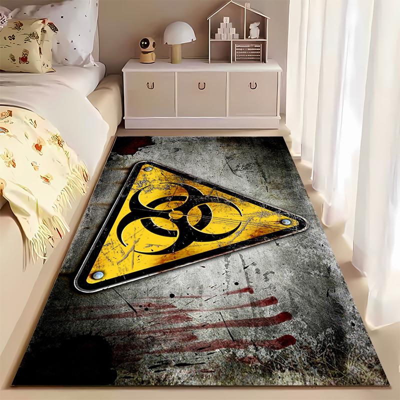 Hazard Warning Symbol Design for Unique Home Decor Suitable for use as an anti-slip game mat for living room and bedroom sofas