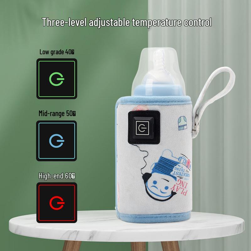 USB Heated Insulated Baby Bottle Warmer & Protective Sleeve for Outdoor and Car Use
