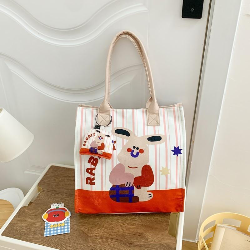 Dinosaur Cat Animal Pattern Canvas Lunch Bag For Kids And Toddlers