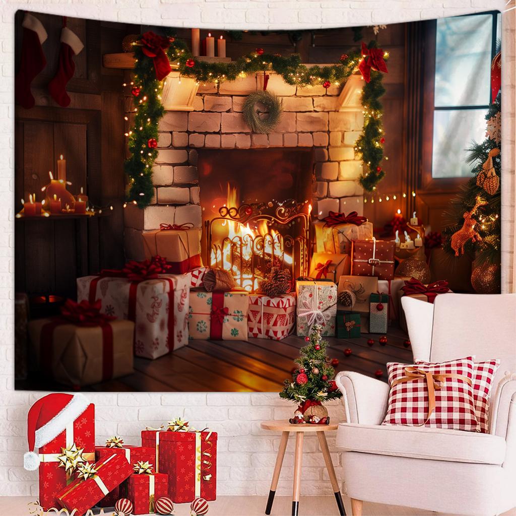 Winter Morning Reindeer Christmas Tree Wall Hanging Tapestry Christmas Wall Hanging Tree Wall Hanging Gorgeous Christmas Tree Fireplace Gifts