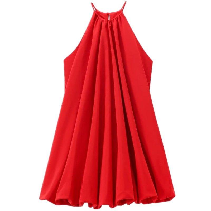 

Fashion Style 2024 Summer New Arrival Female Stylish Easiest for Match Balloon Version Short Dress 4437061 600 Red XS