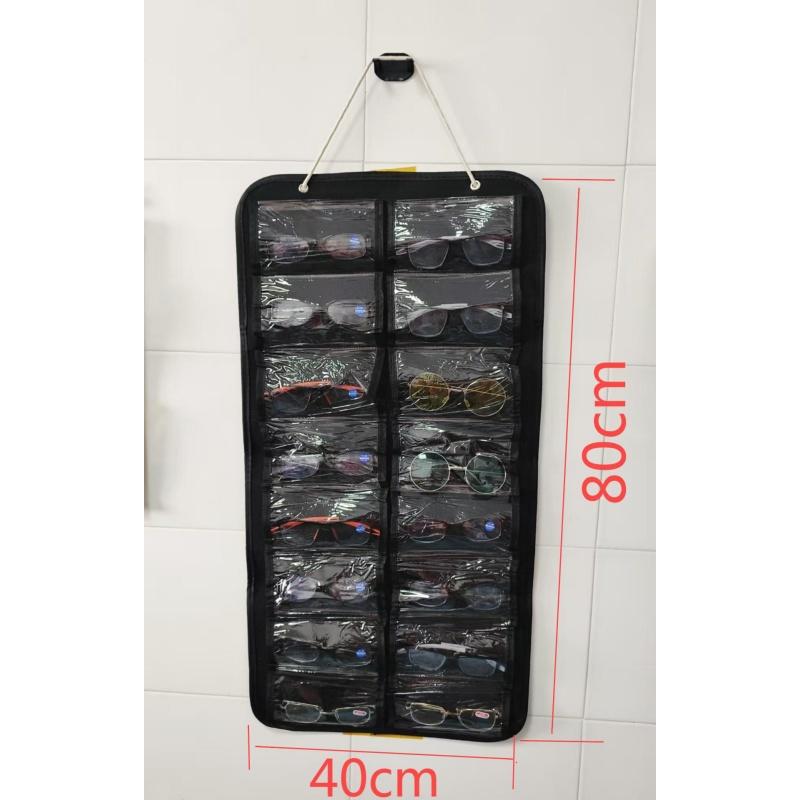 

16 слотов фетровая подставка для очков держатель для солнцезащитных очков дисплей для хранения очков подвесная сумка настенный карман ящик для хранения сумки органайзер чёрный
