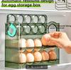 Space-Saver Auto-Flip Egg Box Freshness Assured Refrigerator Door Egg Holder Kitchen Organizer Kitchen Large Capacity Egg Fridge