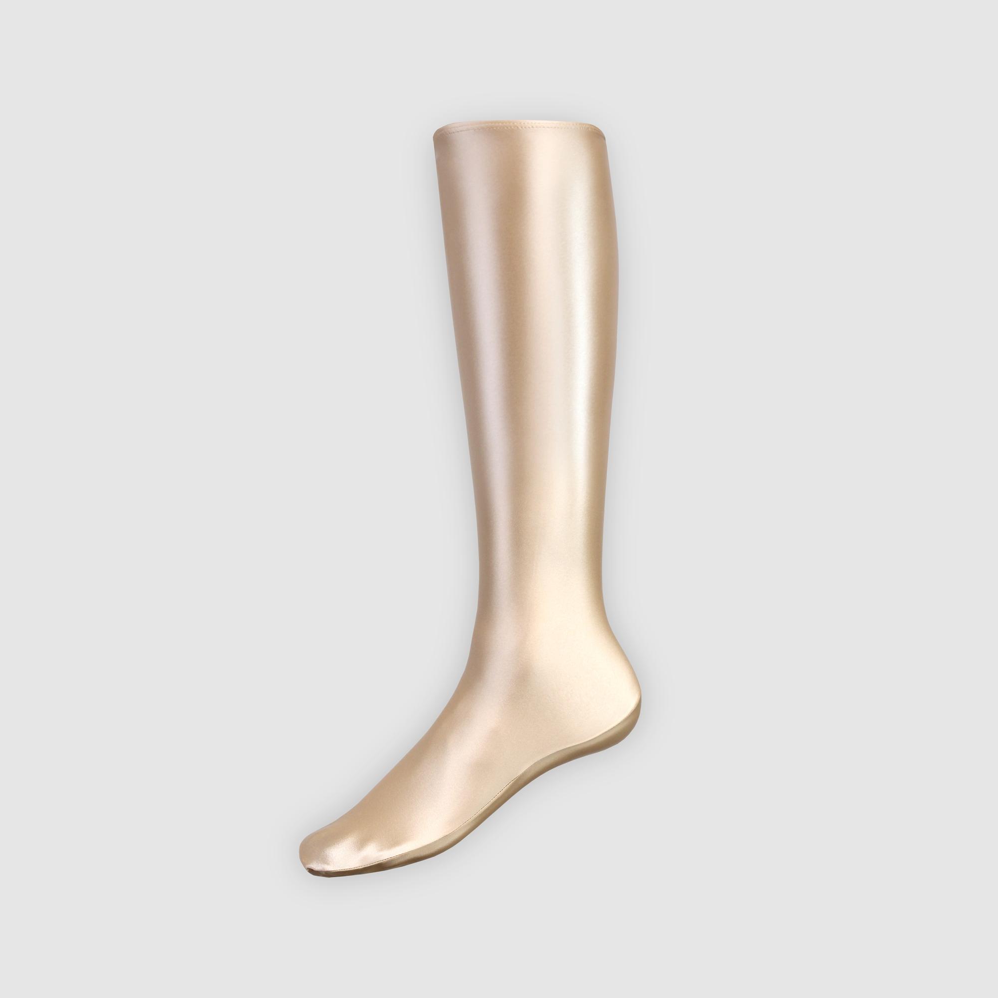Xclocknyoung Satin Glänzend Strümpfe Hoher Öl Glatter Seiden Dehnbare Socken Glänzendes Stoff Socken Satin Glänzend Wadenstrümpfe M beige
