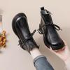 2026 Autumn Early Winter Genuine Leather Shoes Women Ankle Boots Soft Fashion Brand Ladies Party Shoes Plus Size 41 Beige Black