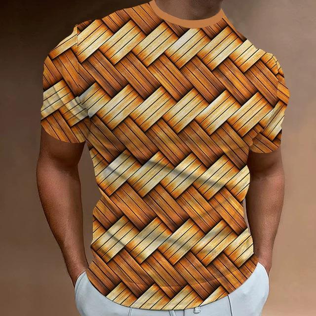 Men's Printed T-shirt Loose Summer New Round Neck Men's European and American Short Sleeved T-shirt