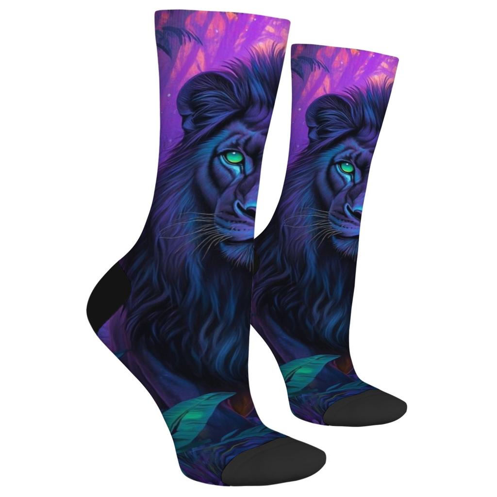 Dark Style Lion Print Men's Socks Personality Trend Art Socks Harajuku Retro Crew Socks Soft and Comfortable Casual Party Gift