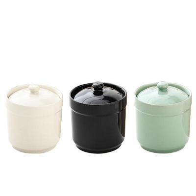 LISM 465ml Ceramic Stew Pots - Set of 3 (White, Green, Black)