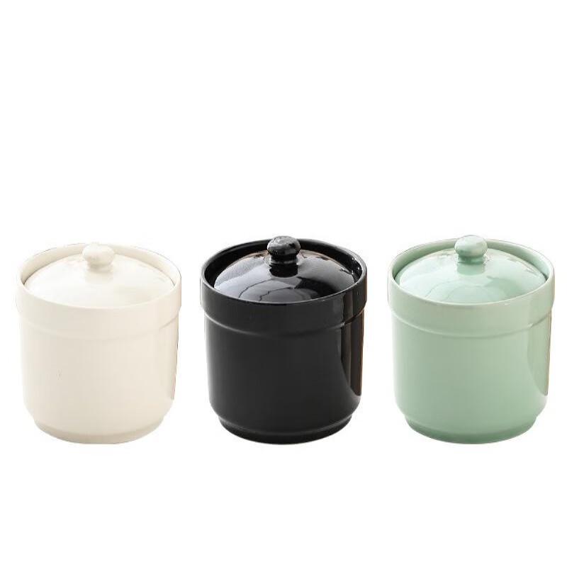 

LISM 465ml Ceramic Stew Pots - Set of 3 (White, Green, Black) 465ml
