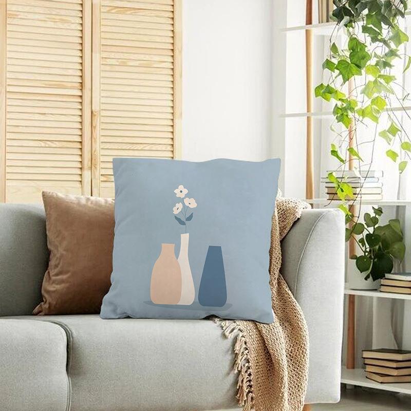 Nordic Abstract Printed Linen Pillowcase Popular Office Living Room Sofa Bedside Pillowcase