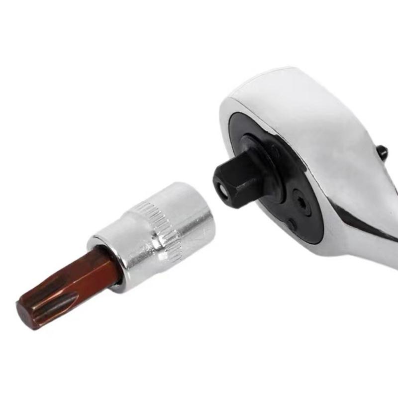 Ratchet Wrench Socket Set 1/4" Hexagonal Drive Screwdriver Bit Repair Hand Tool Socket Wrench Adapter