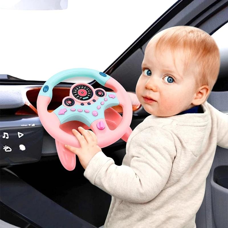 Toddler Steering Wheel Toy Backseat Travel Essentials With Lights Sounds Pretend Play Driving Simulator Educational Gift For Kid