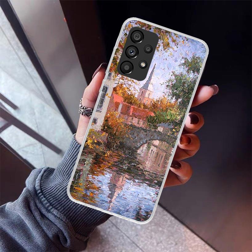 

Claude Monet Garden Lotus Bridge Phone Case For Samsung Galaxy A12 A52S A42 A32 A22 A51 A50 Note 20 Ultra 10 S10 Plus A71 A70 A3 Samsung S10