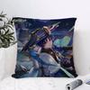Genshin Impact Scaramouche Cushion Cover Eco Linen Pillow Case DoubleSided Print Breathable Durable Zipper Home Decor Gift