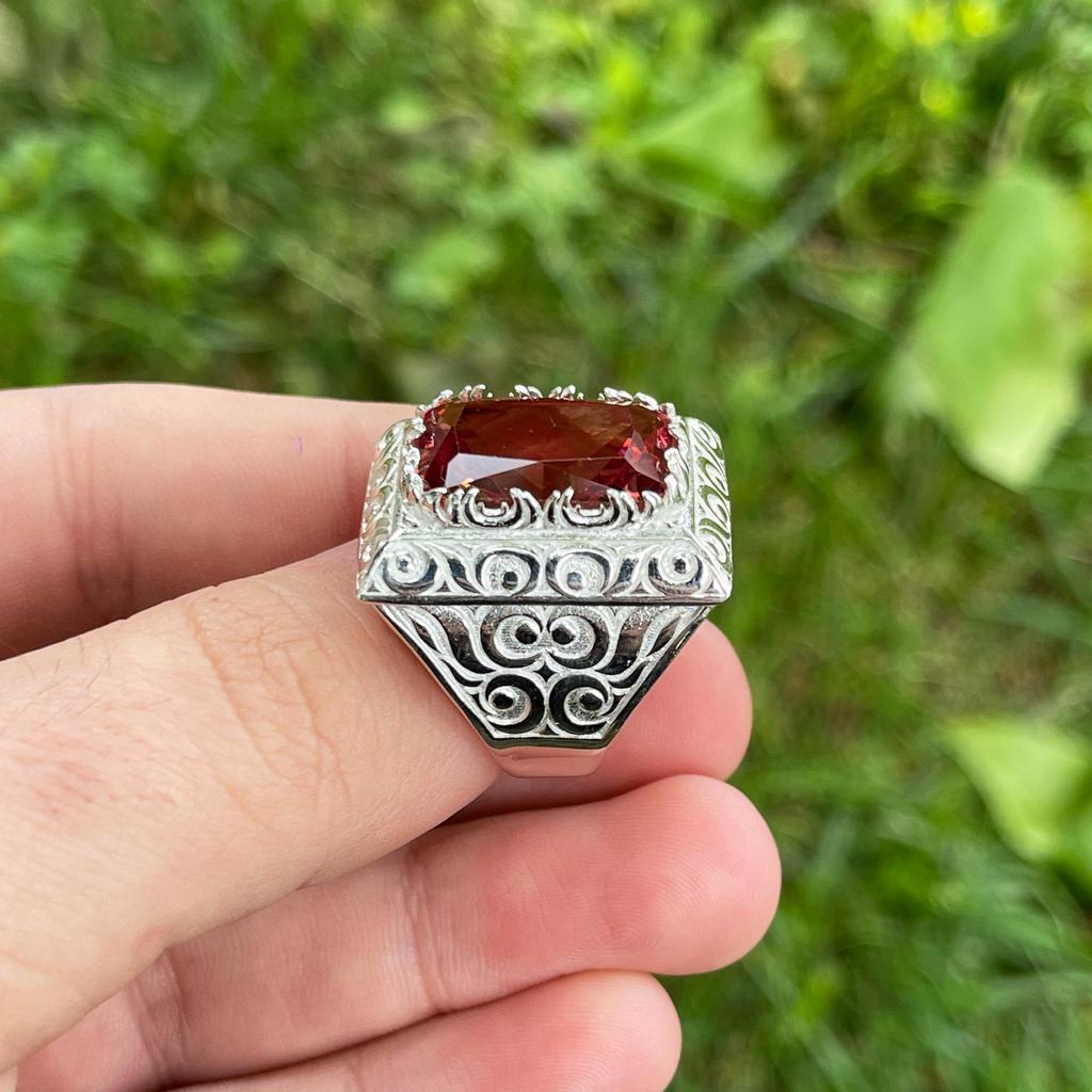 Zultanite Stone Men's Ring – Turkish Handmade 925 Sterling Silver Color Changing Stone Ring, Unique Men's Jewelry Piece Perfect Gift for Him