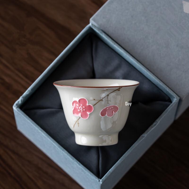 Hand-painted Plum Blossom Ceramic Tea Cup