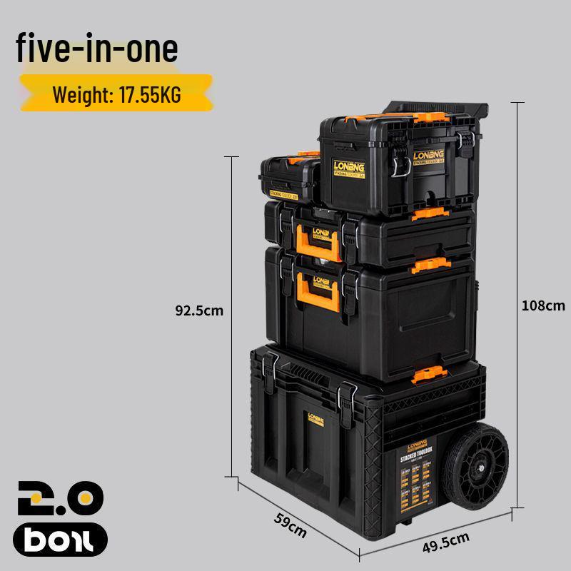 Longbang 2.0 Industrial Multifunctional Rolling Toolbox – Stackable Modular Tool Storage