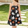 Girls Casual Sleeveless Print Dress with Halloween Pattern Princess for Party