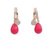 Trendy Red Imitation Pearls Drop Earrings for Women Fashion Zircon Hoop Earring Jewelry Party Accessories