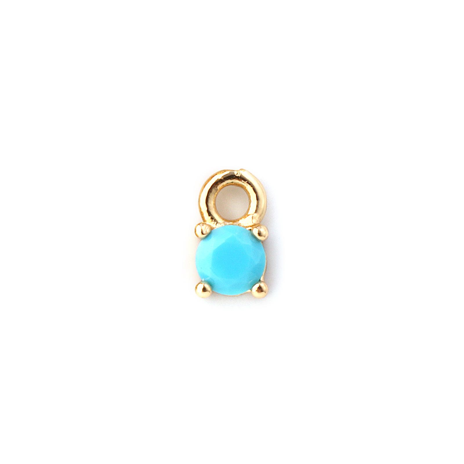 

5 PCs Brass & Cubic Zirconia Birthstone Mini Round Charms 18K Gold Plated Pendants For Necklace Bracelet Making 6mm x 3mm